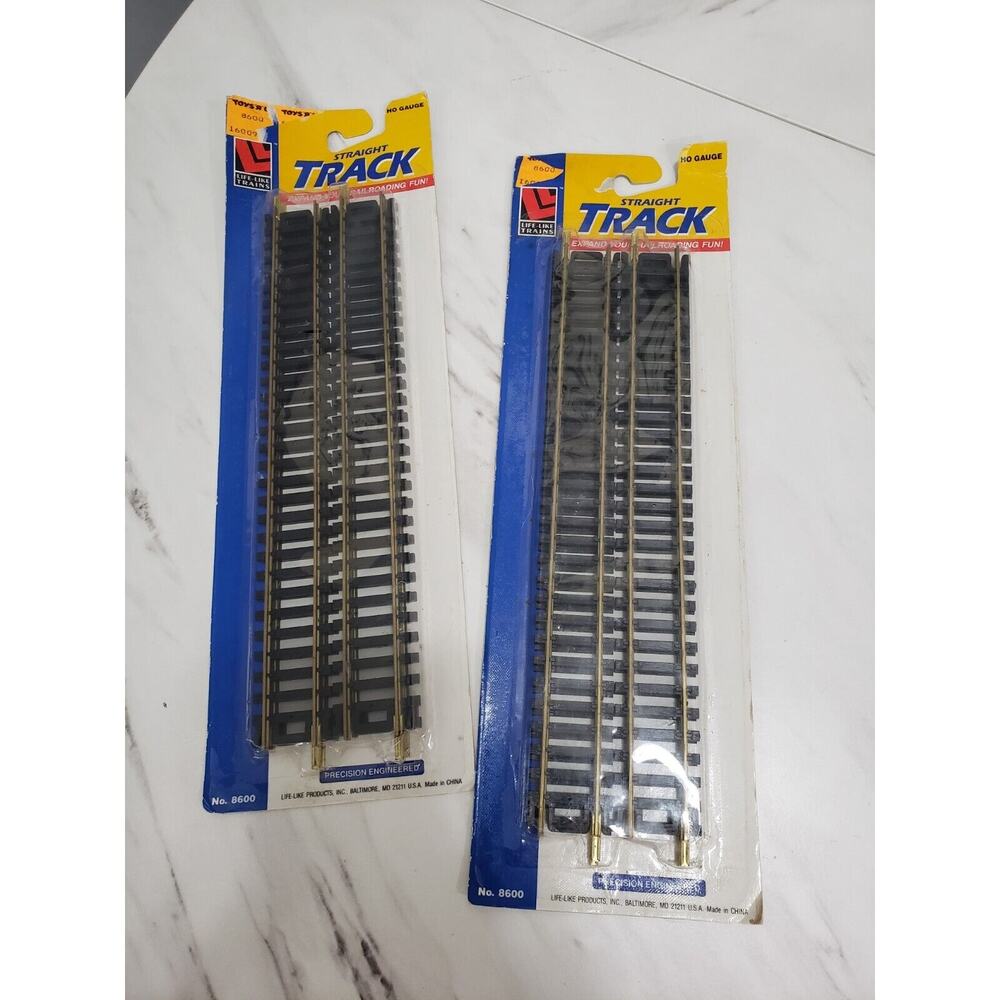 Lot 2 Life Like Straight HO Scale Train‎ Track #8600